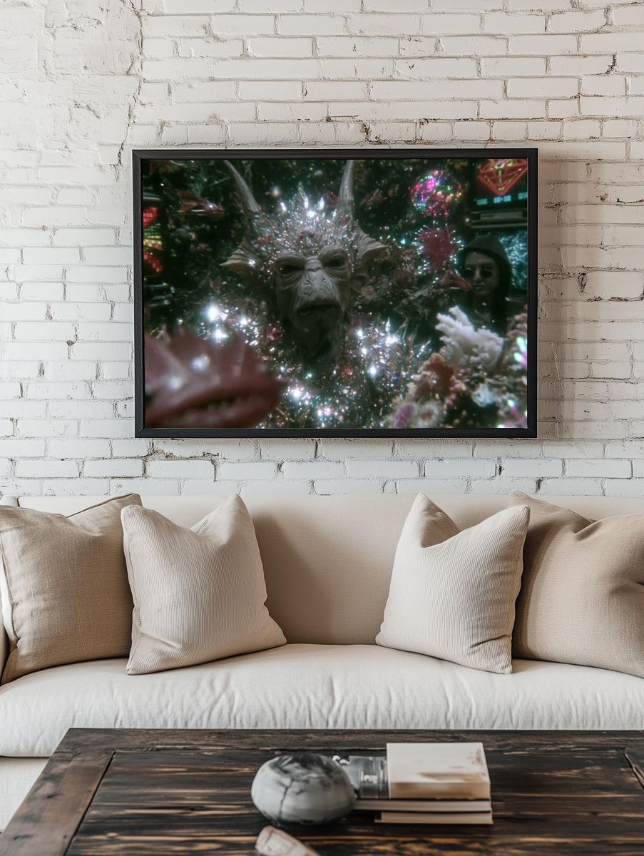 Alien Crystal Cave Sci-Fi Poster. room preview