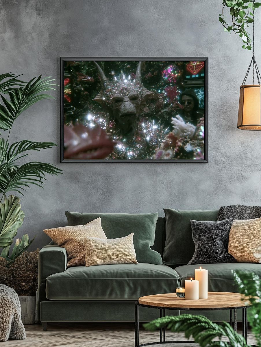 Alien Crystal Cave Sci-Fi Poster. — room view 4