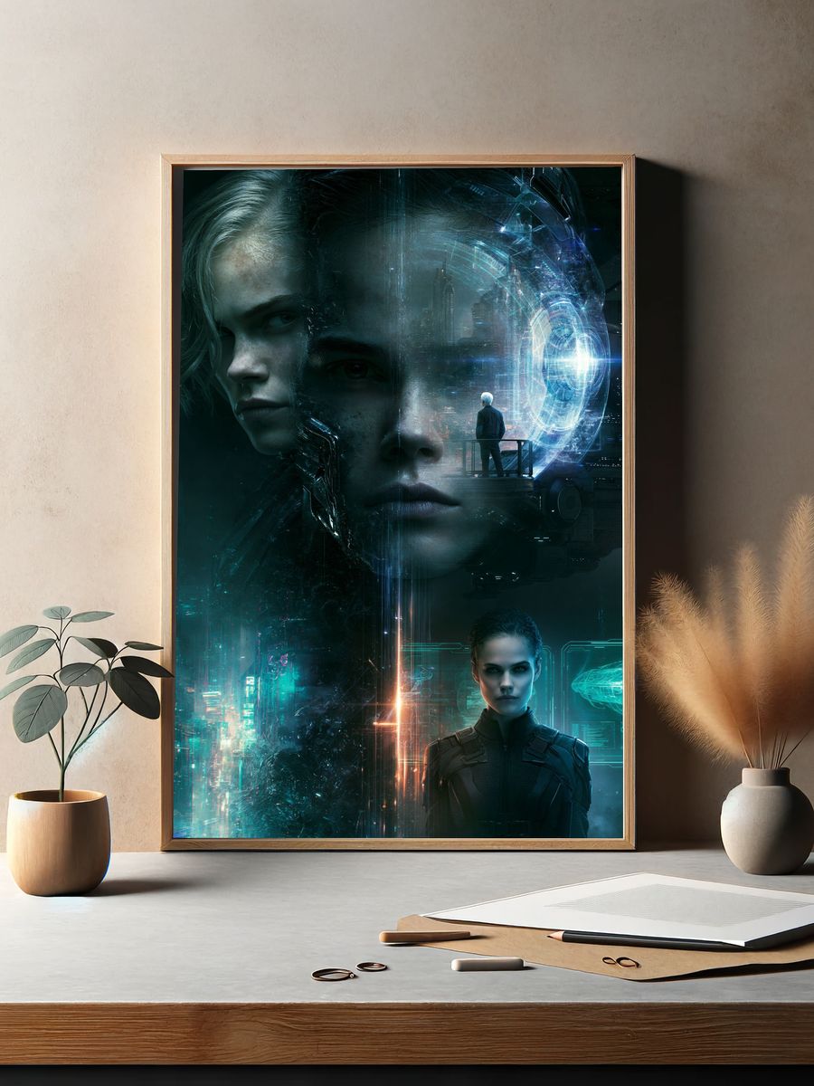 Cyberpunk Dual Faces Poster. — room view 2