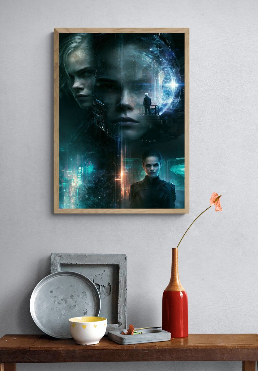 Cyberpunk Dual Faces Poster. — room view 3