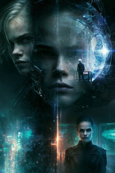 Cyberpunk Dual Faces Poster. poster