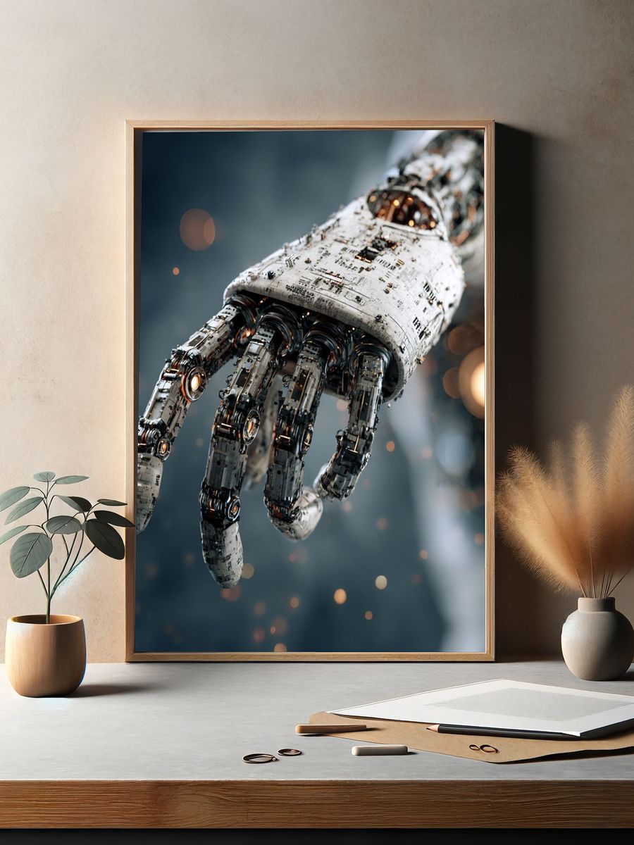 Cybernetic Hand Sci-Fi Print. — room view 2