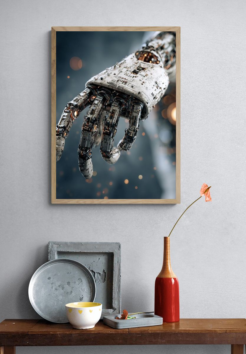Cybernetic Hand Sci-Fi Print. — room view 3