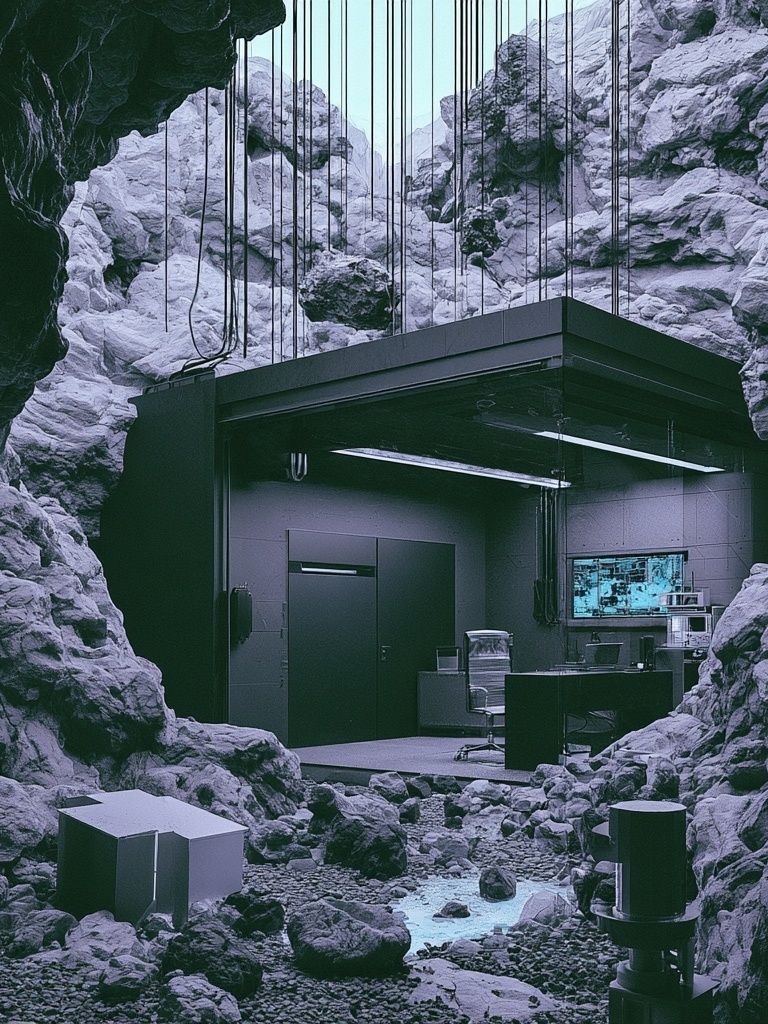 Futuristic Cave Lab Poster. poster — movies art