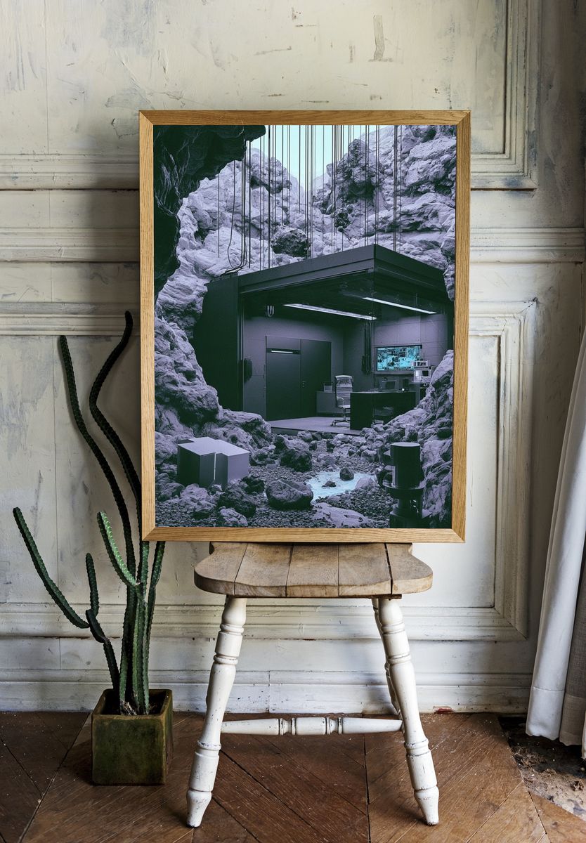 Futuristic Cave Lab Poster. room preview