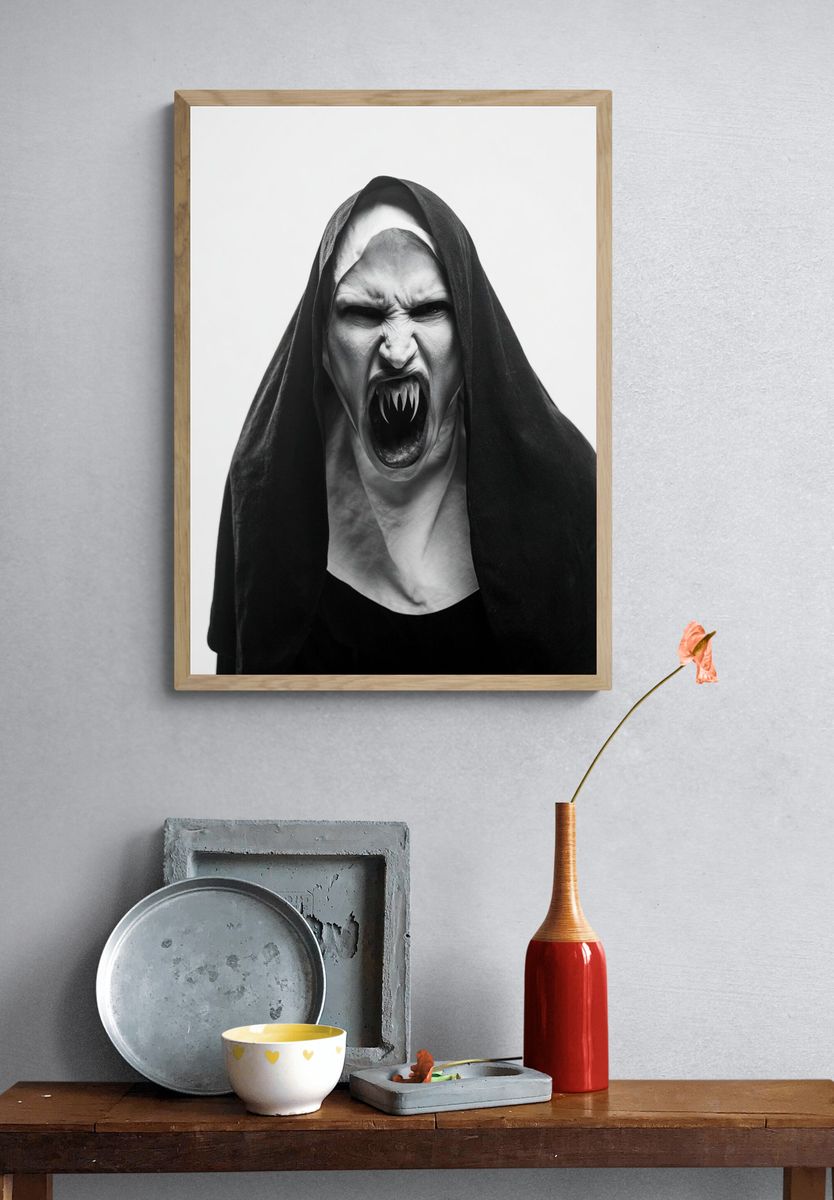 Screaming Nun Horror Print. — room view 3