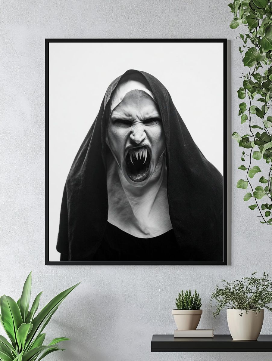 Screaming Nun Horror Print. — room view 4