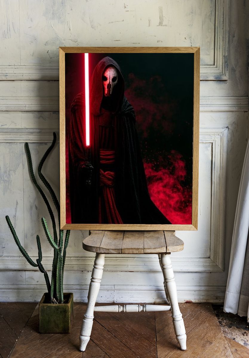 Red Hooded Reaper Horror Poster. room preview