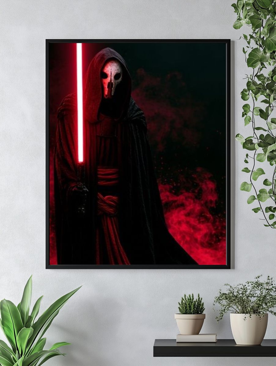 Red Hooded Reaper Horror Poster. — room view 4
