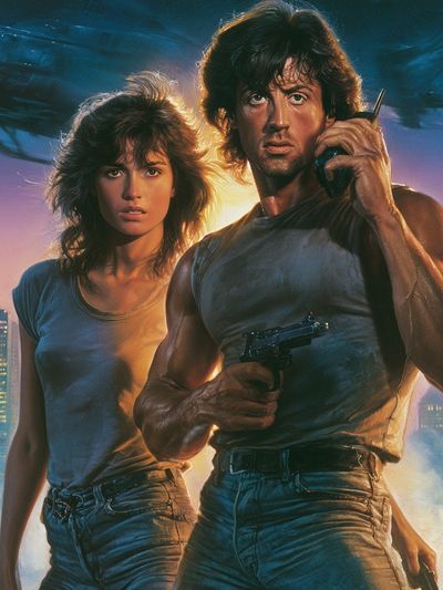 Action Duo Sci-Fi Poster. poster