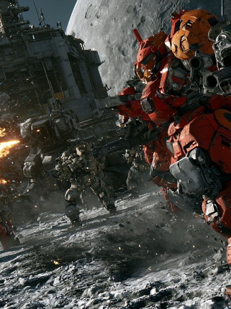 Moon Mech Battle Sci-Fi Poster. poster — movies art