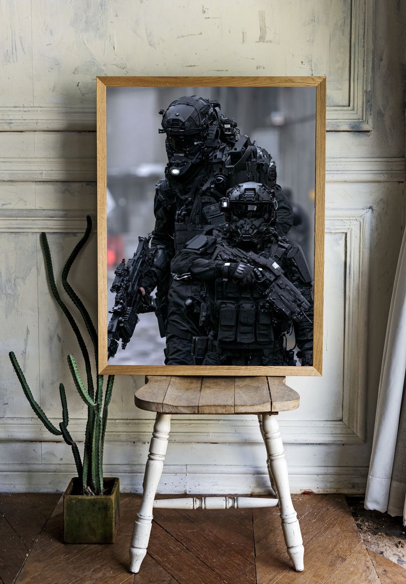 Tactical Cyber Soldiers Poster. room preview