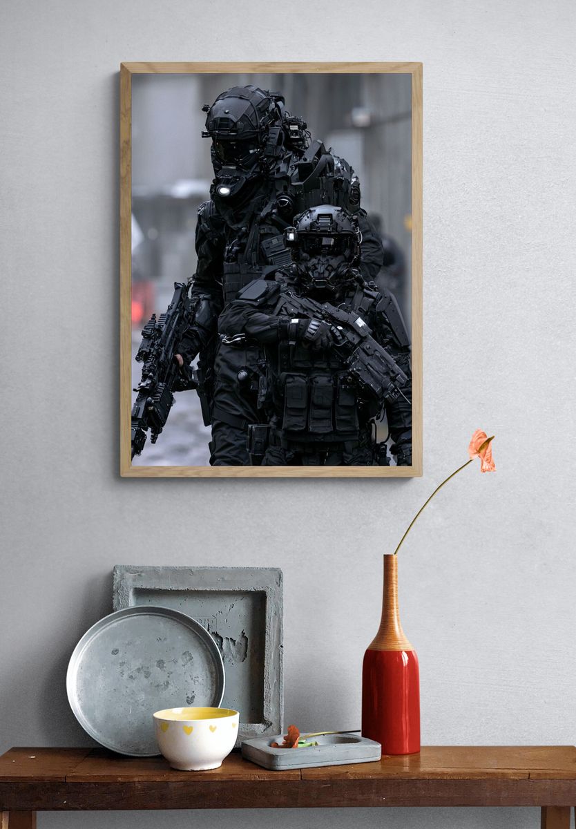 Tactical Cyber Soldiers Poster. — room view 3