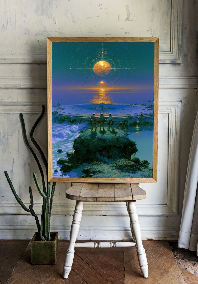Celestial Horizon Sci-Fi Print. room preview