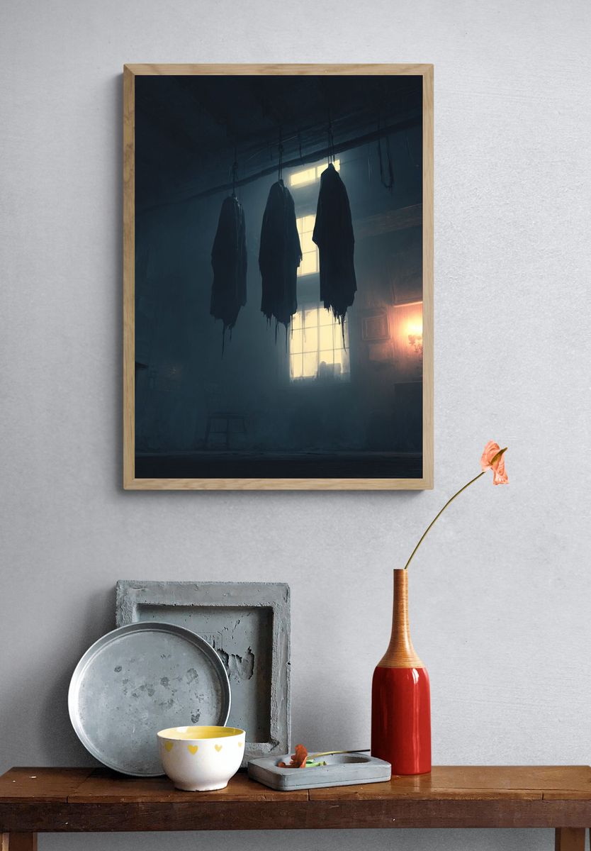 Haunted Attic Interior Horror Print. — room view 3