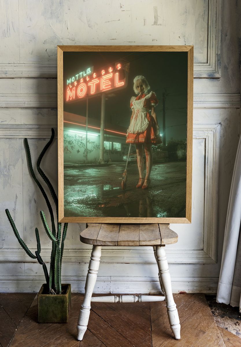 Neon Motel Horror Print. — room view 1