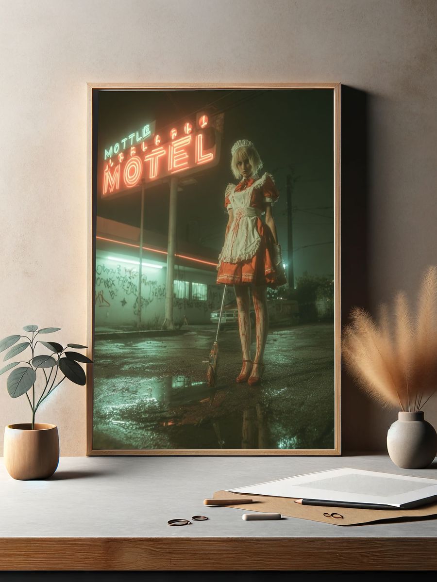 Neon Motel Horror Print. — room view 2