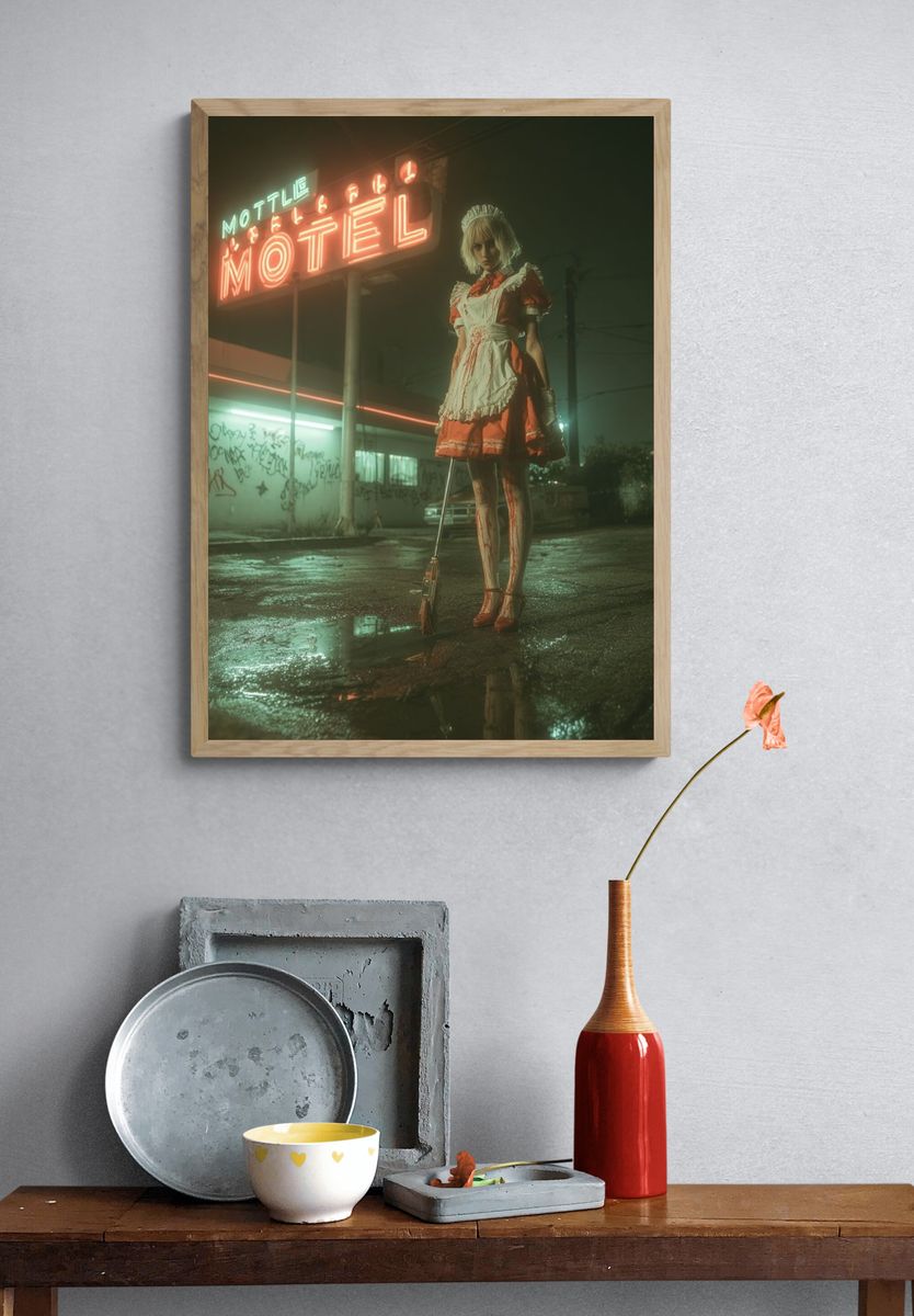 Neon Motel Horror Print. — room view 3