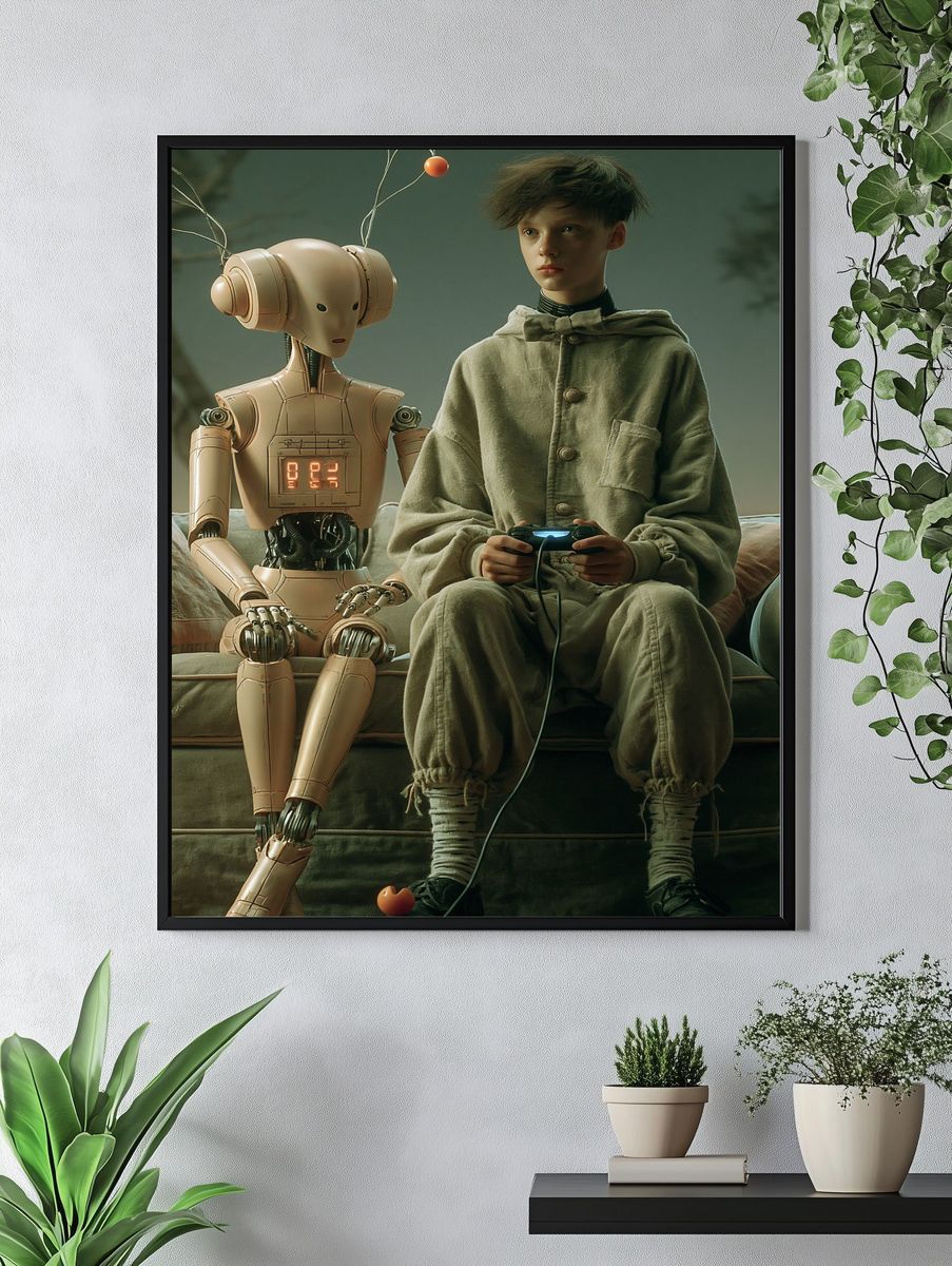 Boy and Robot Sci-Fi Poster. — room view 4