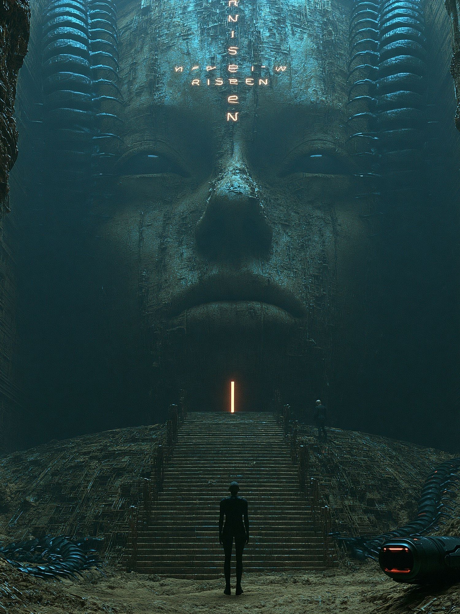 Sci-Fi Temple Face Poster. poster — movies art