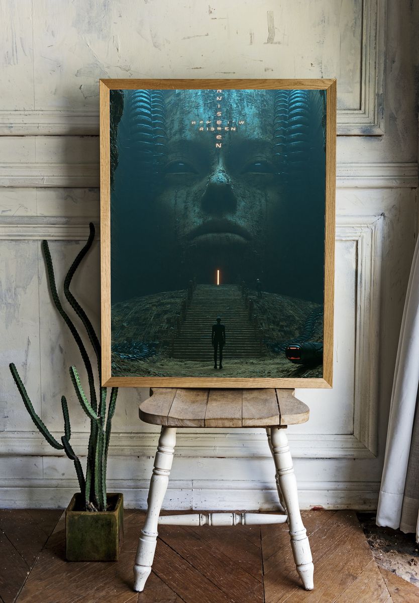 Sci-Fi Temple Face Poster. — room view 1