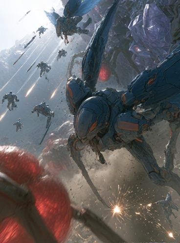 Sci-Fi Mech Battle Poster. poster — movies art