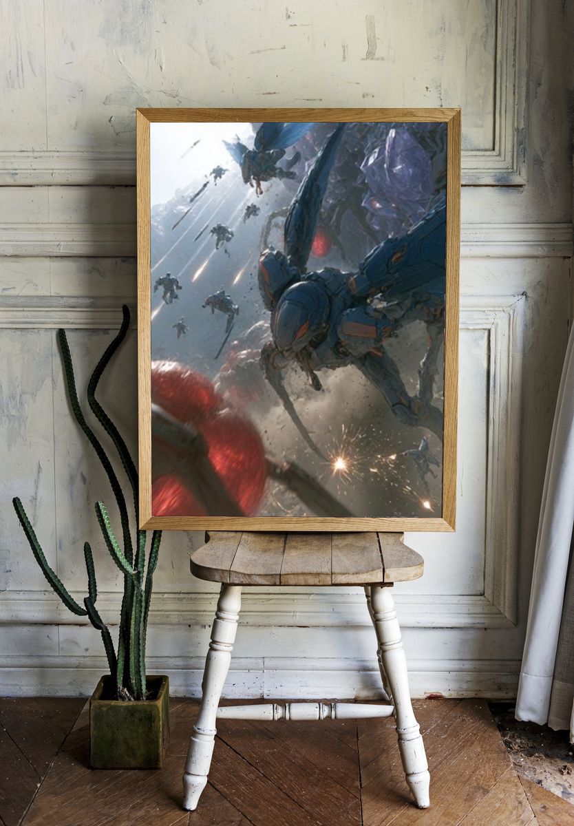 Sci-Fi Mech Battle Poster. room preview