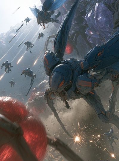 Sci-Fi Mech Battle Poster. poster