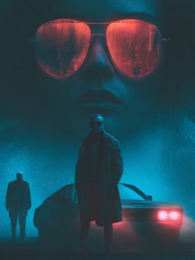 Neon Noir Sci-Fi Poster.