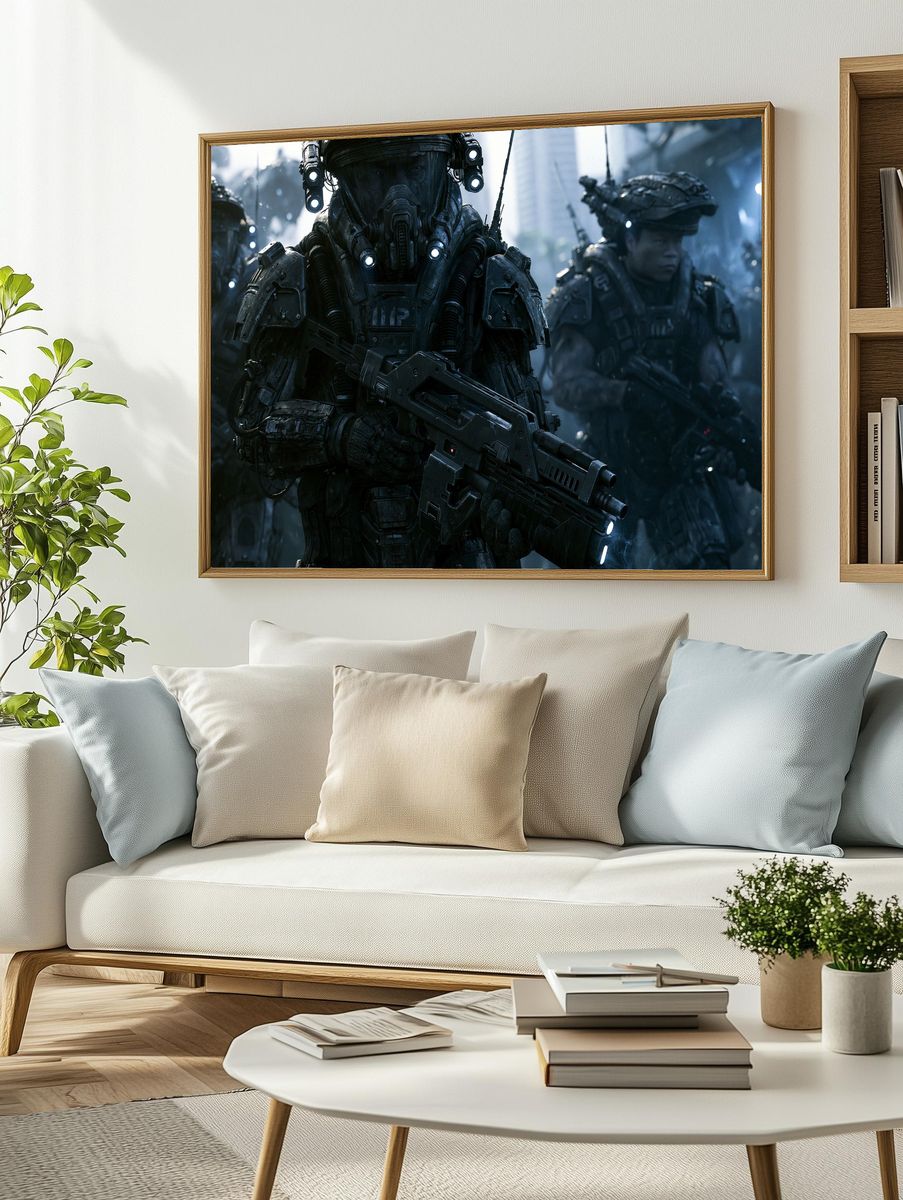 Futuristic Soldiers Sci-Fi Poster. — room view 2