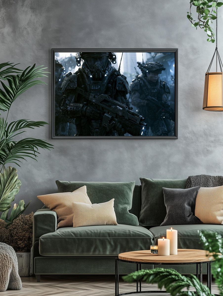 Futuristic Soldiers Sci-Fi Poster. — room view 4
