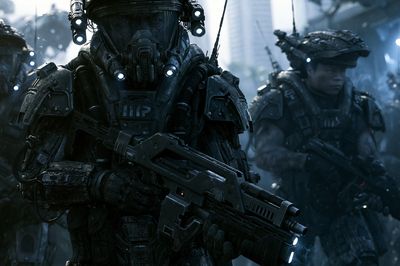 Futuristic Soldiers Sci-Fi Poster. poster
