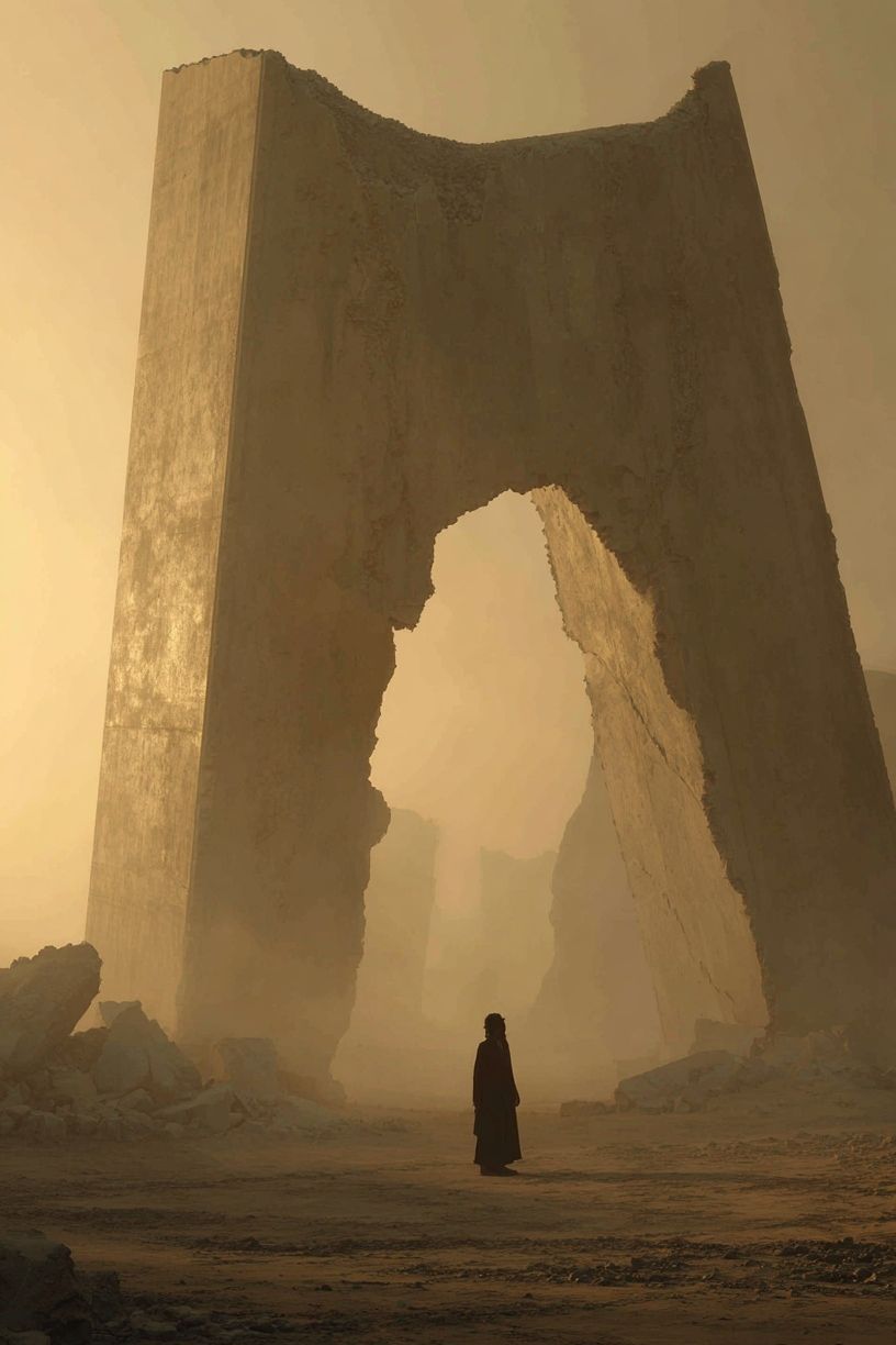 Desert Monolith Sci-Fi Poster. poster detail