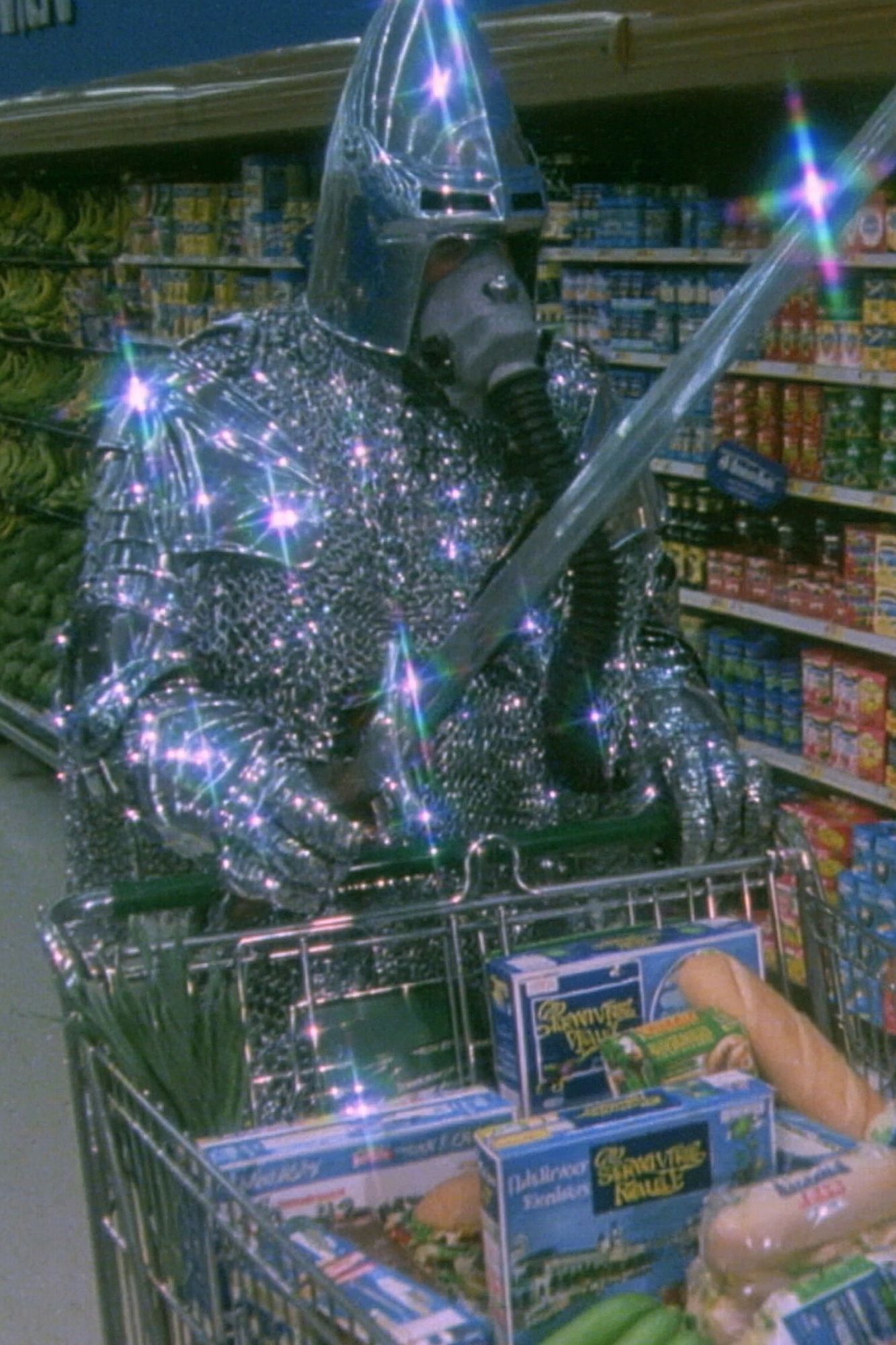 Knight in Supermarket — Retro Print. poster detail