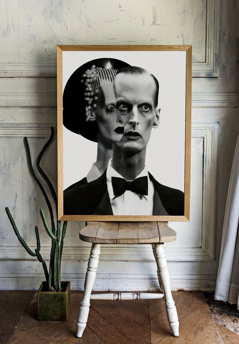 Frankenstein Portrait Typography Print. — room view 1
