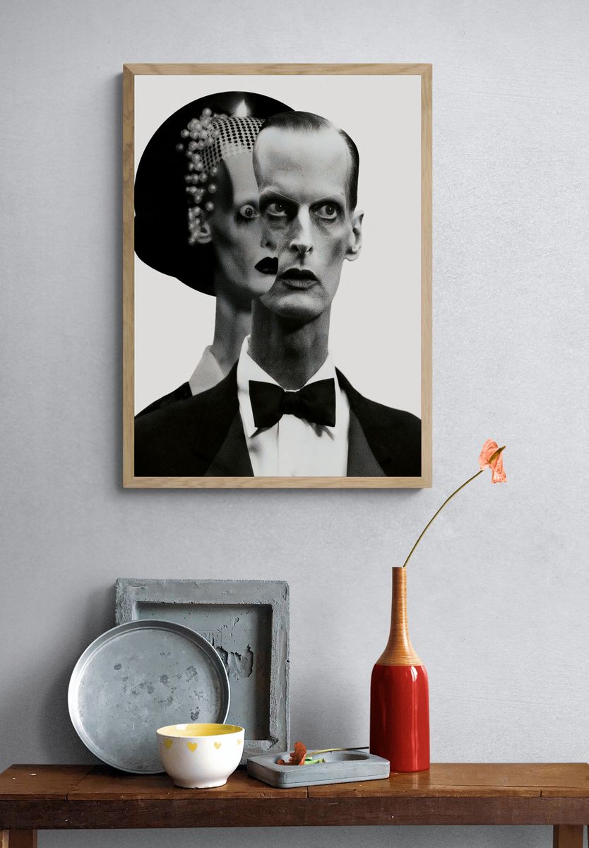 Frankenstein Portrait Typography Print. — room view 3