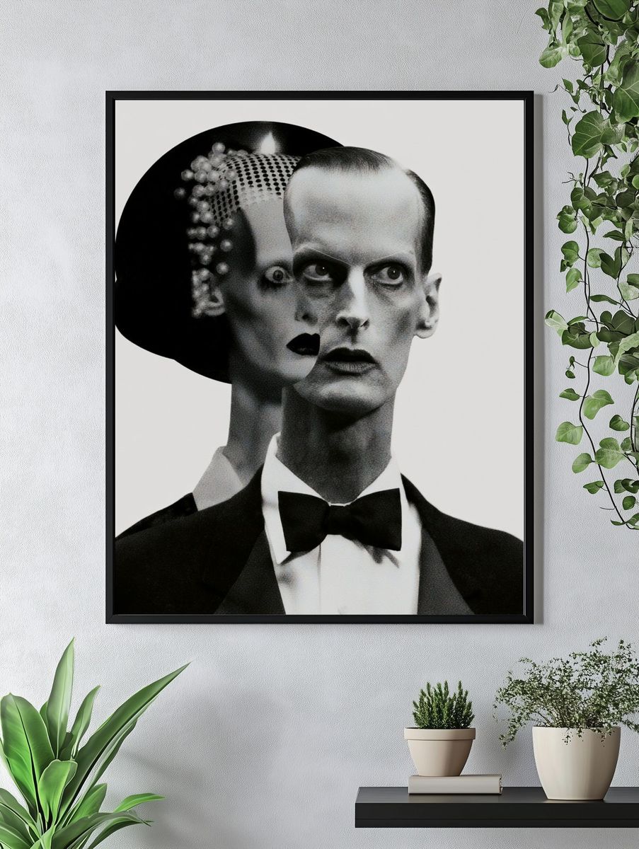Frankenstein Portrait Typography Print. — room view 4