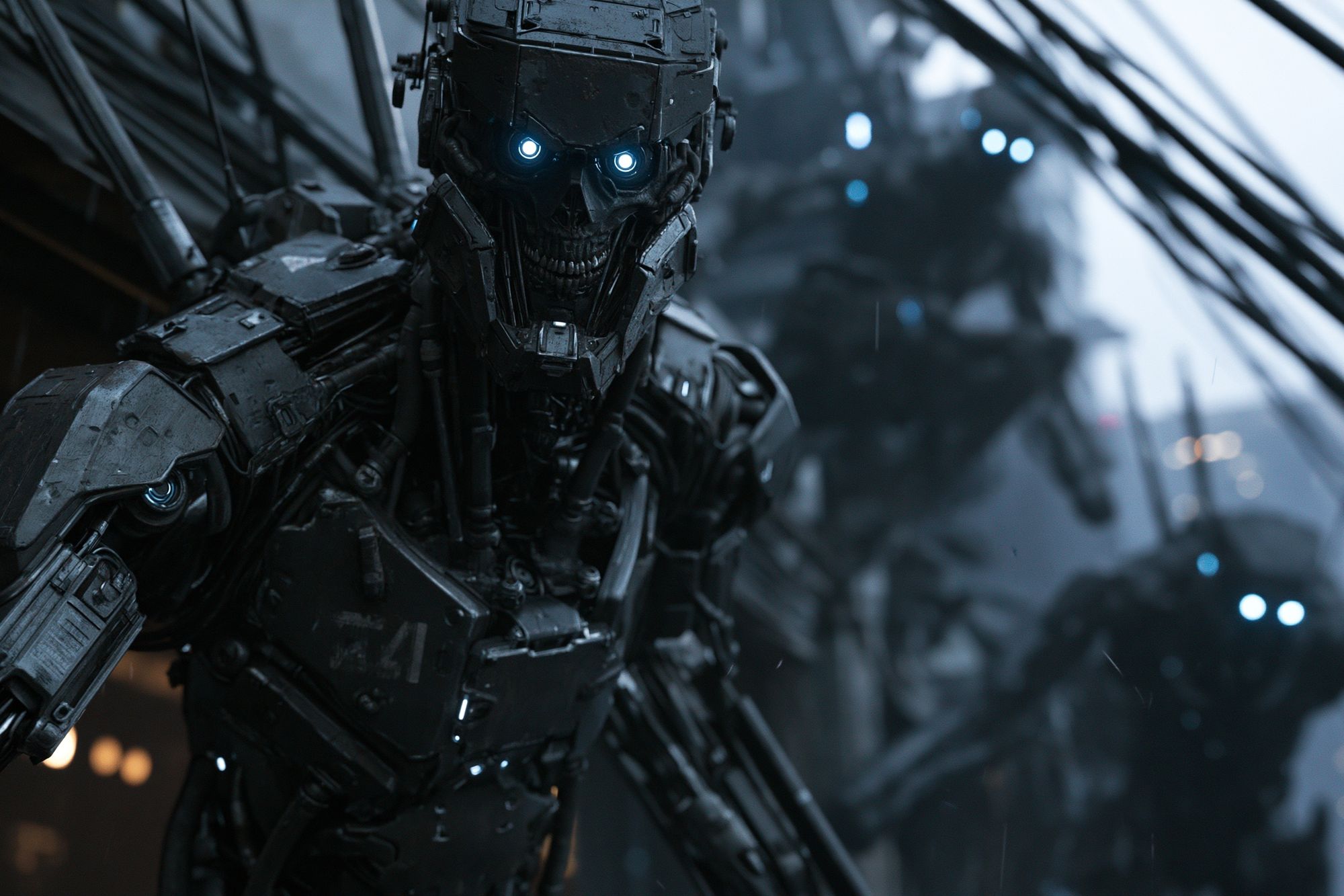 Cybernetic Skull Robot Sci-Fi Poster. poster detail