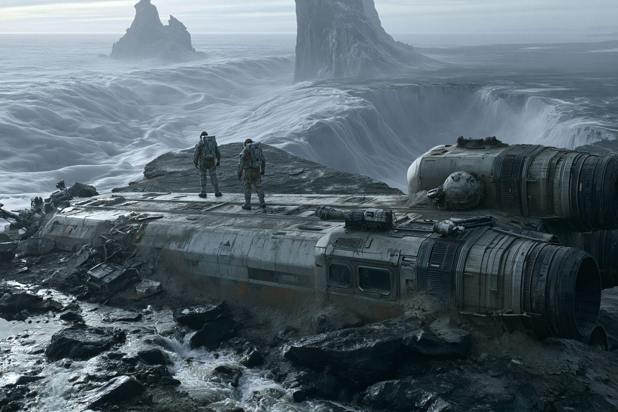 Alien Wreckage Landscape Poster. poster detail