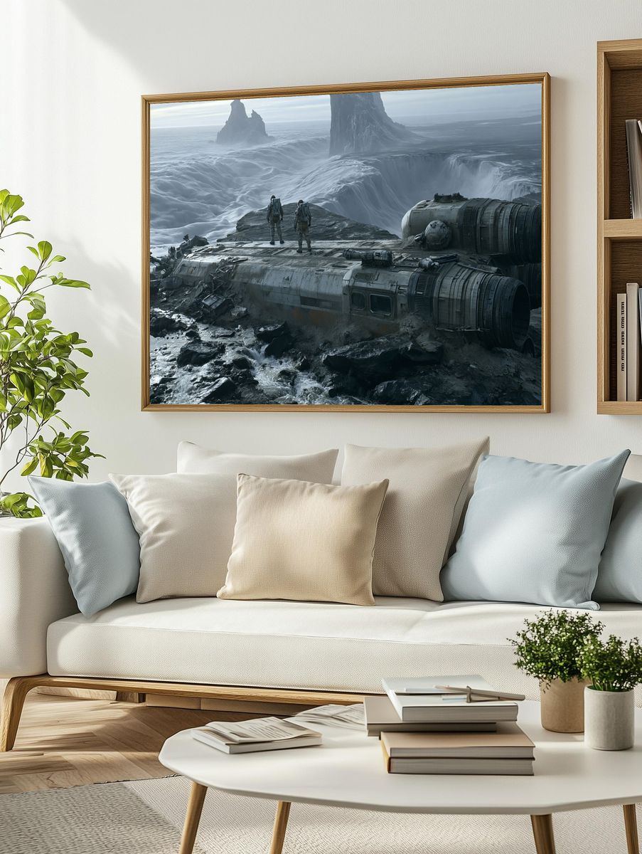 Alien Wreckage Landscape Poster. — room view 2