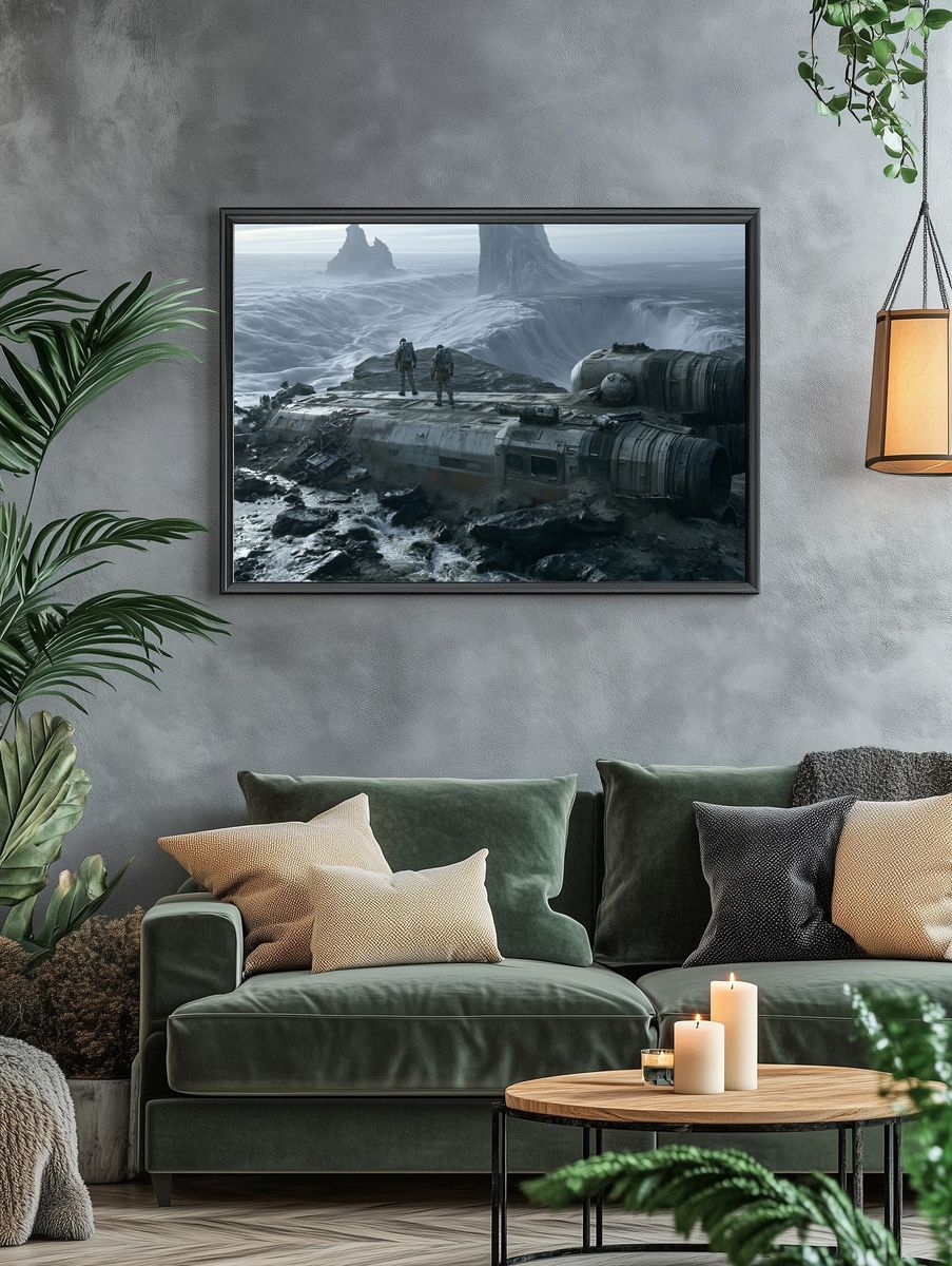 Alien Wreckage Landscape Poster. — room view 4