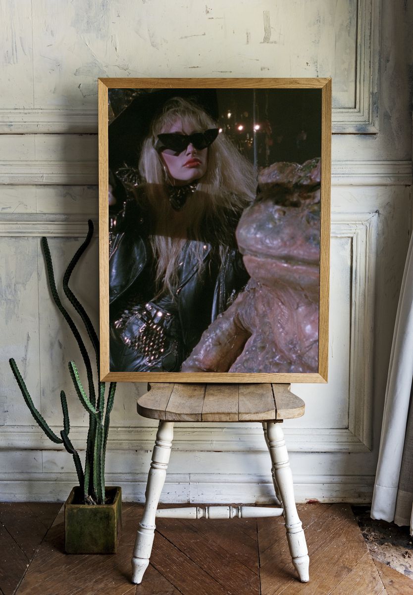 Gothic Femme and Frog — Movie Print. room preview