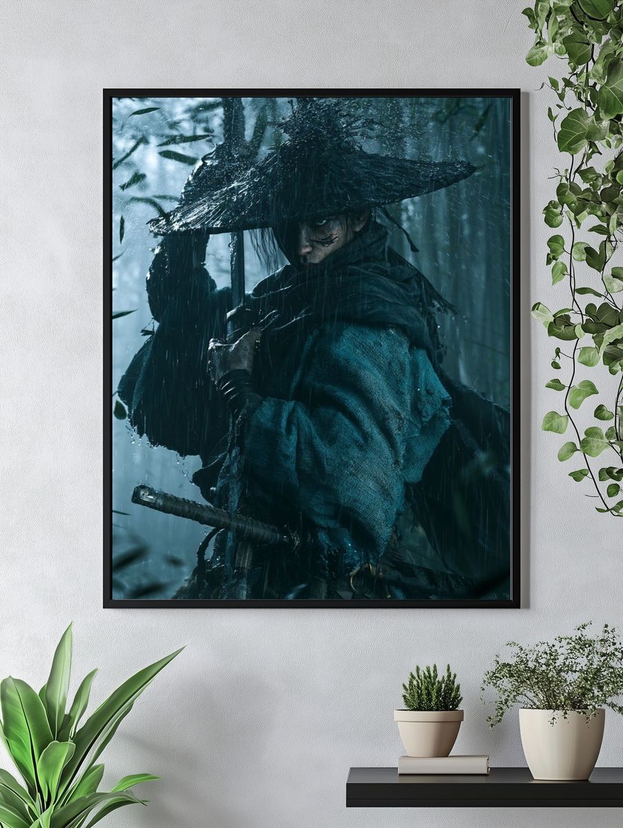 Rainy Samurai Warrior Poster. — room view 4