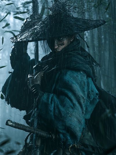 Rainy Samurai Warrior Poster.