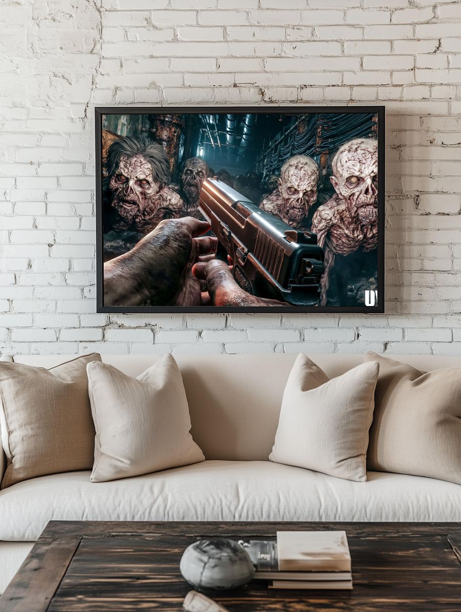 Doom Corridor Horror Print. room preview