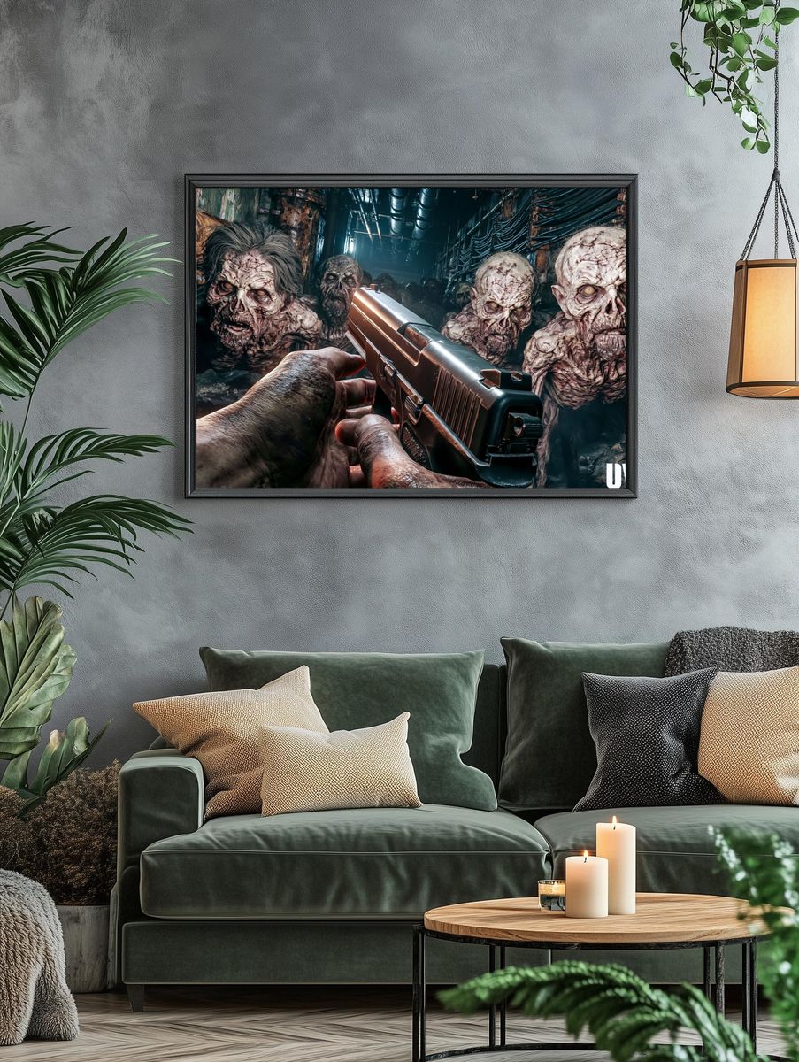 Doom Corridor Horror Print. — room view 4