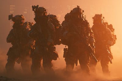 Desert Special Forces Sci-Fi Poster. poster