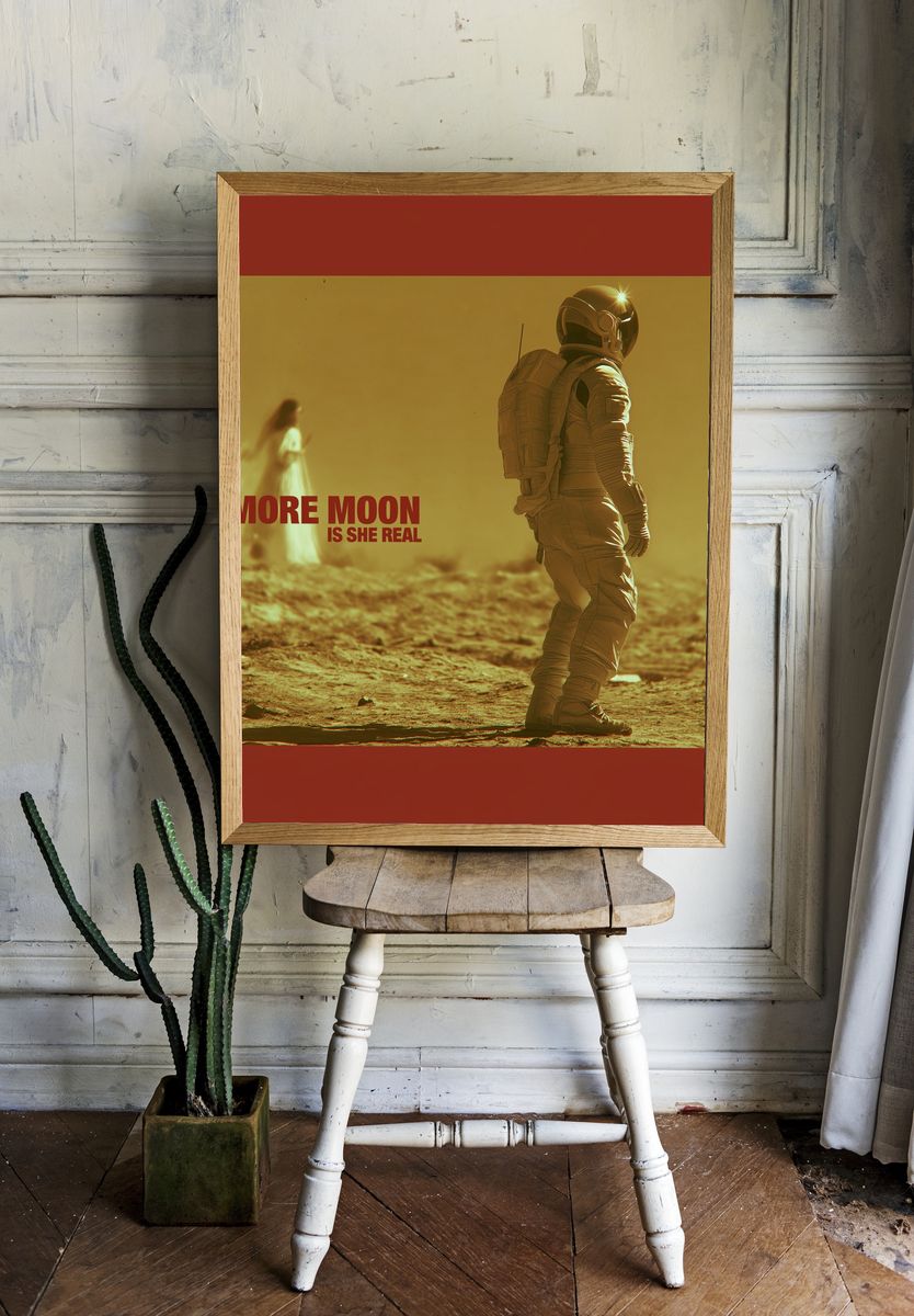 Moon Astronaut Sci-Fi Poster. — room view 1