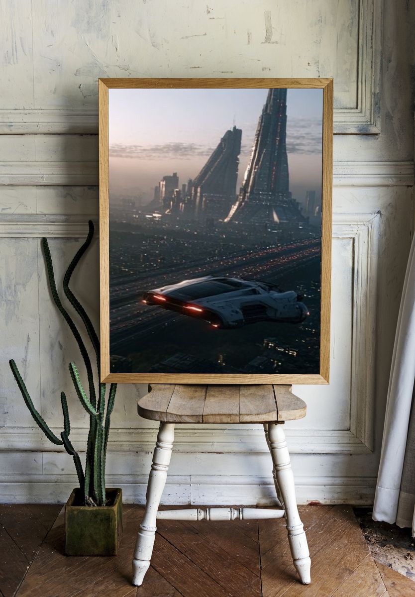 Futuristic Cityscape Sci-Fi Poster. room preview