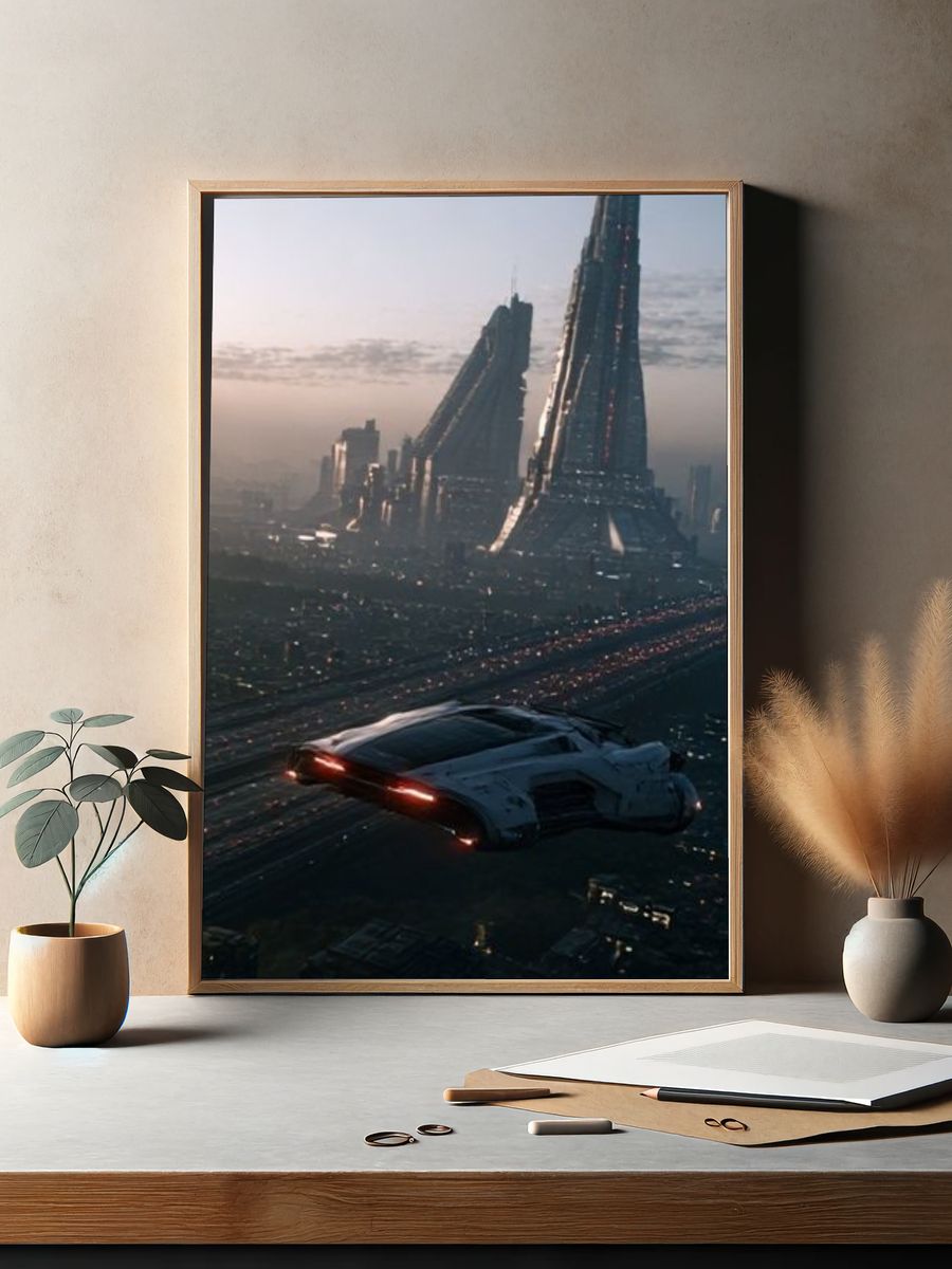 Futuristic Cityscape Sci-Fi Poster. — room view 2